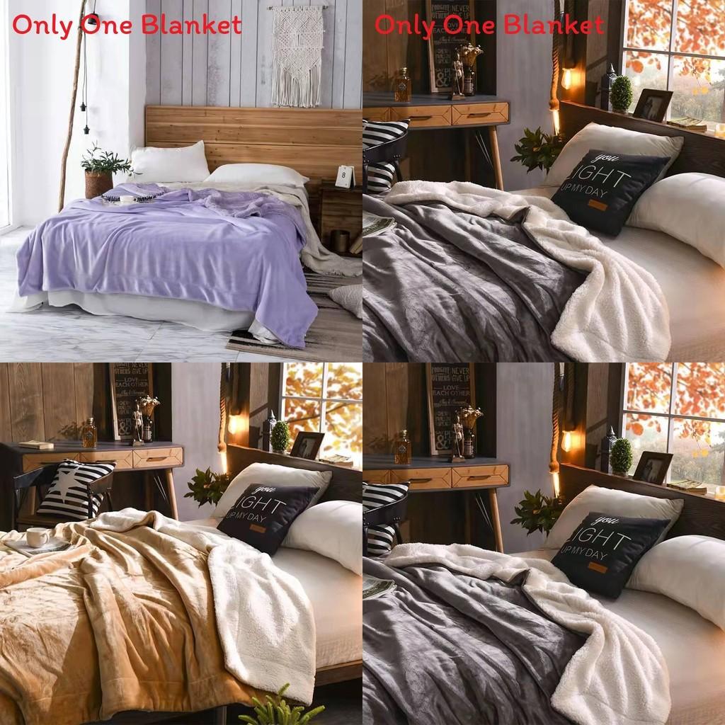 Coral Fleece Double Layer Blanket With Thick Plush Fabric For Winter Home Decor