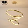 Modern Nordic Gold LED Chandelier - Luxury Ring Light for Living Room, Bedroom, or Restaurant