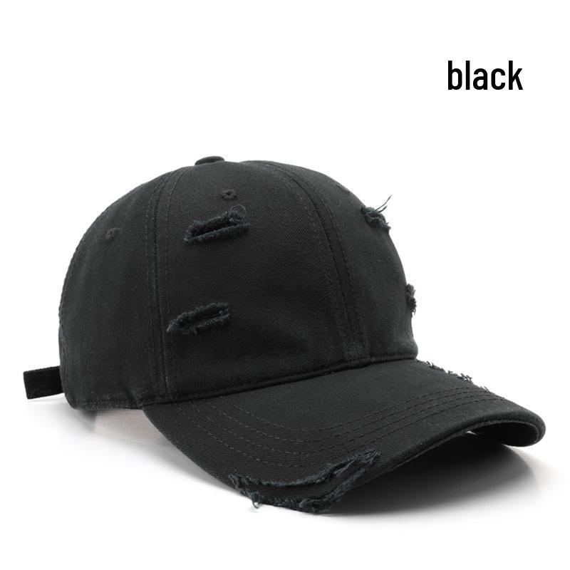 Unisex Trendy Ripped Baseball Cap: Solid Color, Washed, Sunscreen Sun Visor