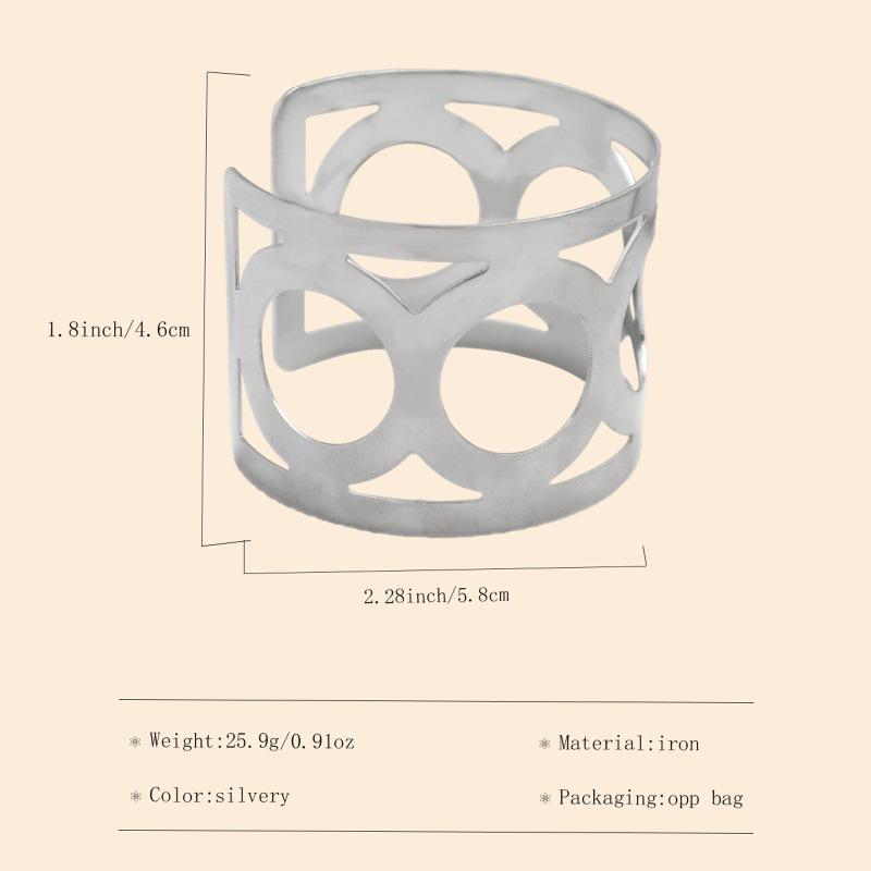 Women's European & American Fashion Metal Hollow-Out Exaggerated Elastic Bracelet Armlet