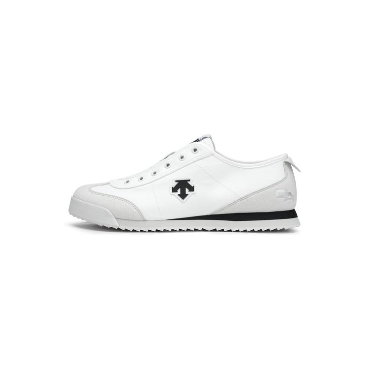 Descente Chron Tempo Fabric Synthetic Leather T-Head Shoes Classic Retro Low-Top Casual Shoes Men sneakers White D5231LSN25-WT