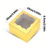 10pcs Golden Bakery Boxes with Window Individual Cupcake Boxes with Tag and String Cookie Boxes Cake Boxes Biscuit Boxes Candy Boxes Gift Boxes Pastry