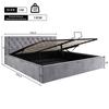 Velvet Upholstered Bed, 180*200cm, Buttoned Headboard, Double Bed, Hydraulic Bed with Storage, Slatted Frame, Gray[OLD SKU:29775960AAH]