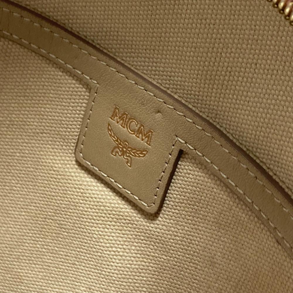 MCM Visetos Logo Backpack Bag Backpack Leather pink