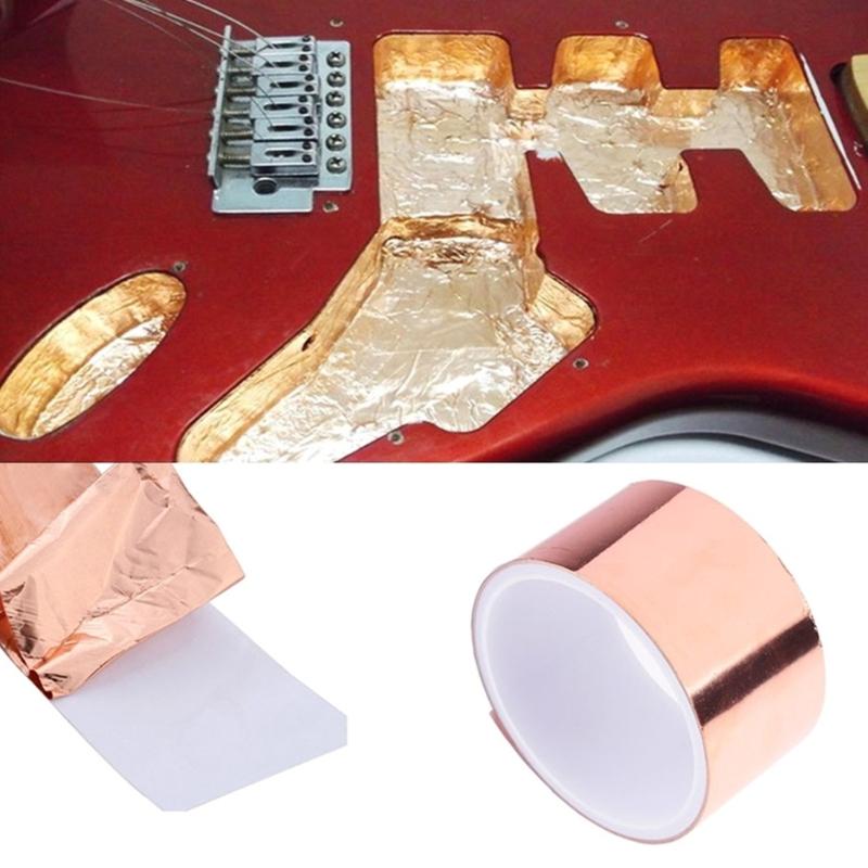 Guitar Copper Foil Tape Adhesive Shielding Tape for Guiter Bass Phone Computer Double Sided Conductive Copper Tape