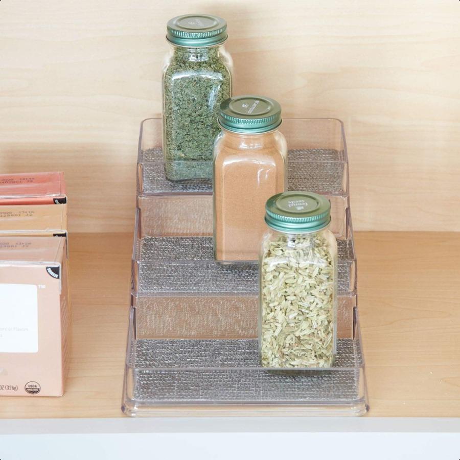 

iDesign Twillo Пластиковая стадионная полка для специй 3-ярусный органайзер для кухонной кладовой шкафа столешниц туалетного столика офиса рукодельной комнаты 10,3 United States