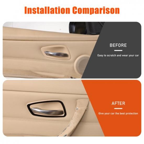 Glossy Black Inner Door Bowl Trim Sticker For BMW 3-Series E90 E91 E92 05-12