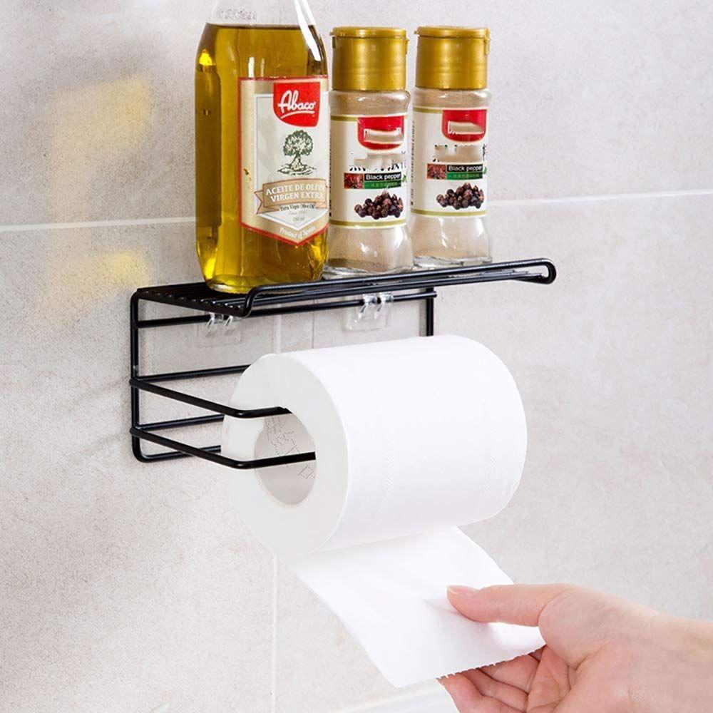 

Bathroom Kitchen Tissue Roll Holder Tissue Paper Stand Self Adhesive No Drill Napkin Holder Bathroom Accessories/Organiser(Pack of 1)