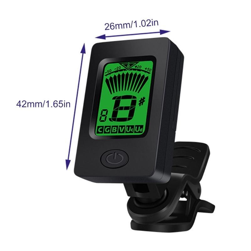 Guitar Tuners Clip On Digital Electric Tuner with 360 Degree Rotations and LCD Display, Guitar Metronome Tuner for Bass