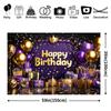 1Pcs Modern Purple and Golden Decoration Background Winter Backdrop Decorations For Photo Studio Photo Booth Christmas Party