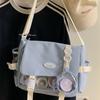 College Wind Joker Simple Large Capacity Postman Bag Female Transparent Baby Bag Pain Bag Tutorial Bag Slung Shoulder Bag.