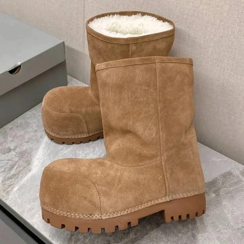 Careaymade-Vinterstil Ful Söt Stor Huvud Snöskor Brödskor Herr Dam Tjock Botten Höjande Knähöga Varma Bomullsstövlar