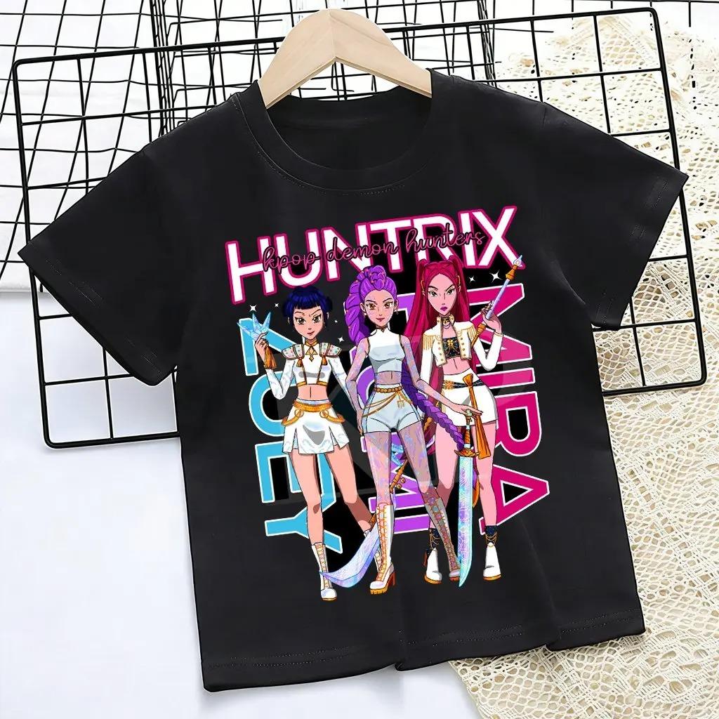 Happy Easter Bunny Girls Anime Kids T-Shirt, Unisex Easter Themed Graphic Tee, 100% Cotton Casual Short Sleeve Top for Children