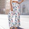 Women Summer Boho Palazzo Pants High Waist Wide Leg Printing Casual Trousers With Pockets
