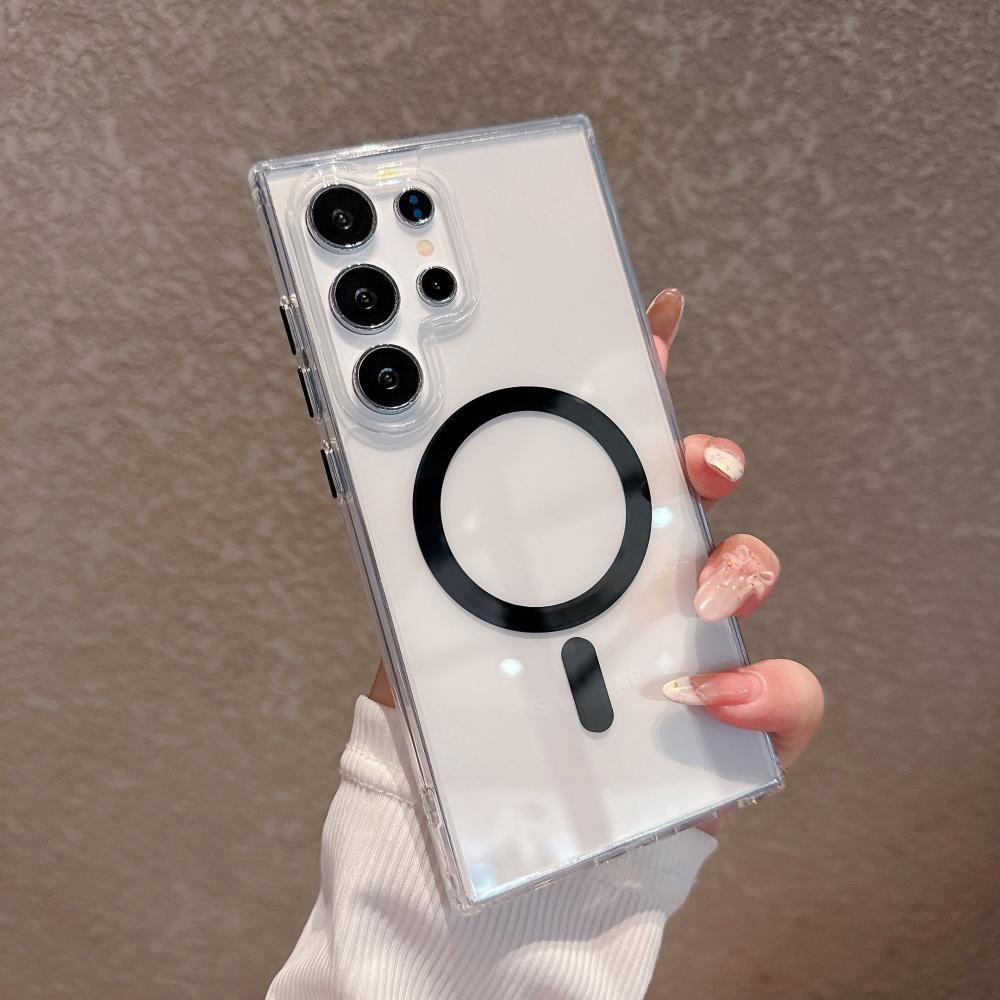 

Shield Armor 2800 Gauss Ultra Strong Magnetic Case for Samsung Galaxy S25 Ultra S24+ Plus FE Transparent Cover Anti-Yellowing Galaxy S24 Ultra чорний