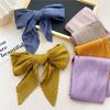 Women Pleated Satin Scarf For Ladies Neckerchief Ribbon Square Skinny Hair Tie Band Kerchief Satin Foulard Scarves Headscarf