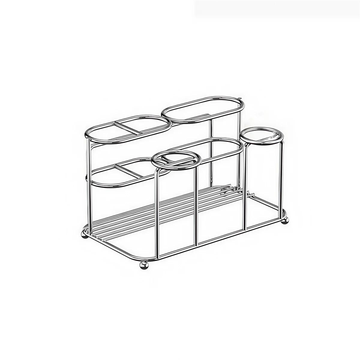 

Stainless Steel Wall Mounted Toothpaste Toothbrush Holder Bathroom Organizer Bathroom Wall Mount Rack Household Supplies