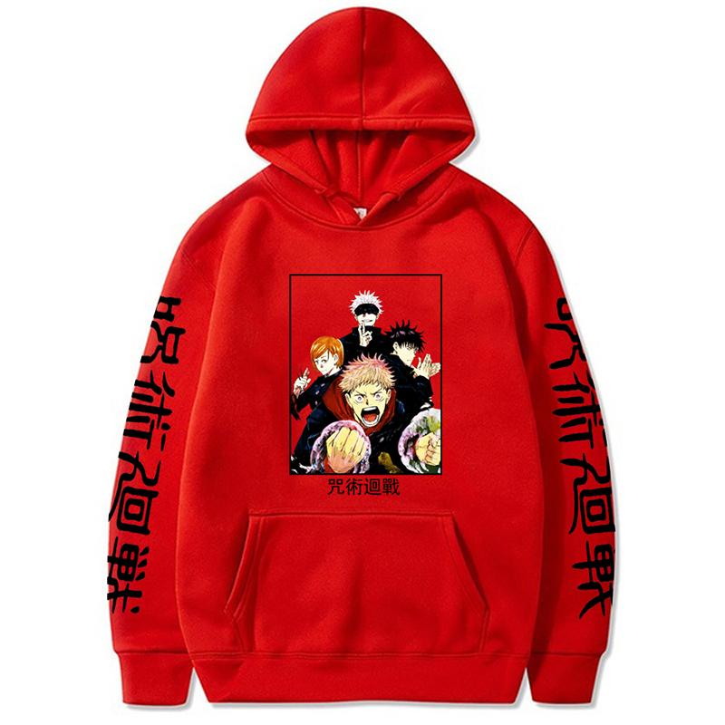 Jujutsu Kaisen Printed Graphic Hoodies Vintage Oversized Hooded Sweatshirt Long Sleeves Soft Hoodie Men Women Clothes