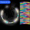 20pcs Tire Rims Adhesive Decorative Stripe Decal Sticker Car Wheel Hub Reflective Sticker Night Safety Warning Sticker