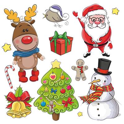 Conjunto de parches navideños para ropa, regalo para niños, pegatinas para planchar en ropa, pegatinas Diy en la ropa