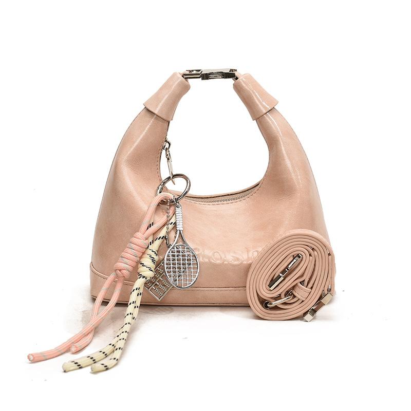 

Сумка-полумесяц Женская Новая Сумка-пельмень Универсальная Дорожная Портативная На плечо Мессенджер розовый