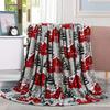 Christmas Throw Blanket,Flannel Snowflake Gingerbread 2024 Xmas Fleece Blanket,Winter Warm Soft Plush Blanket For Couch Sofa Bed#(8)