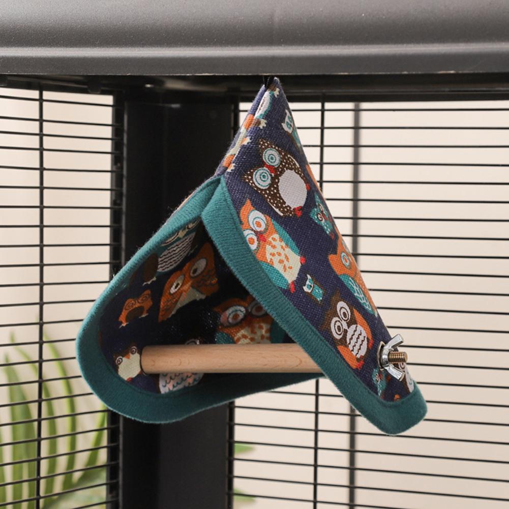 Winter Bird Swing and Nest Parrot Stand Climbing Toy All-Season Cozy Hanging Hut Cockatiel Perch Cage