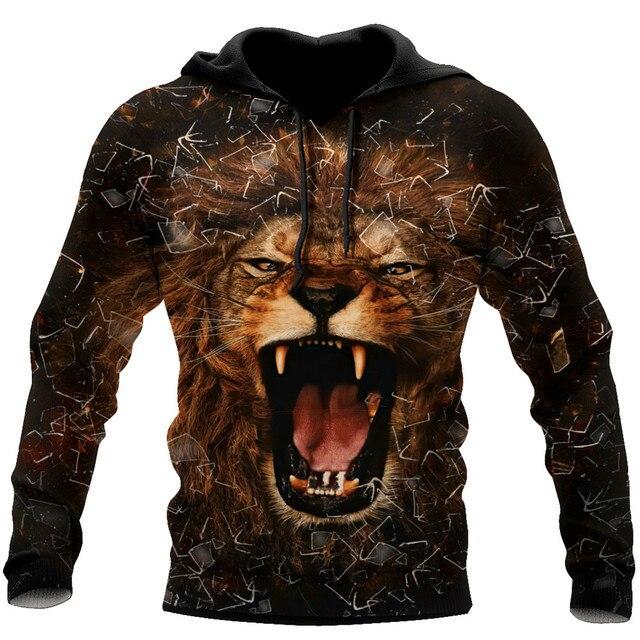 3D Print Lion Jesus Graphic Men's Hoodie Spring/Autumn Fashion Versatile Sweatshirt Male Oversized Harajuku Long Sleeve Pullover