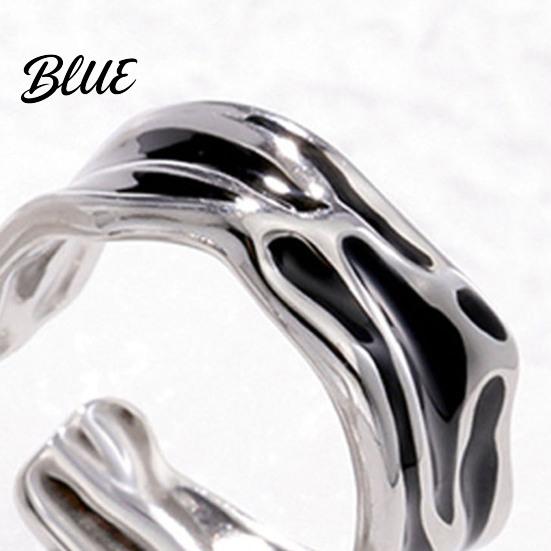 Couple Ring Thin Adjustable Open Band Stainless Steel Minimalist Geometric