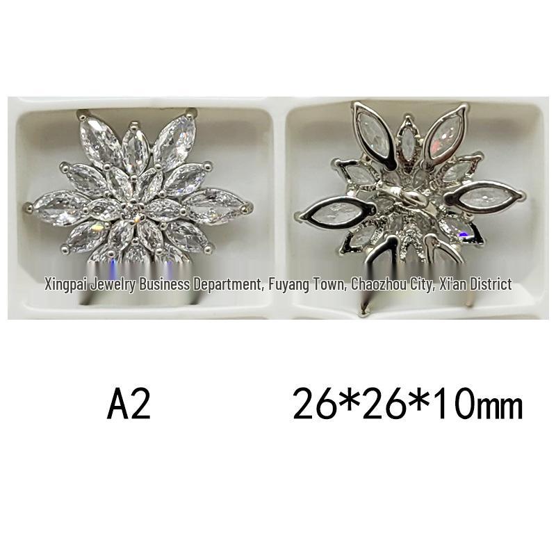 Mixed Color Pavé Zirconia Decorative Metal Button