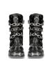 Fashion New Men's Punk Motorcycle Boots Metal Thick Heel Goth Skull Buckle Mid- Calf Combat Boots Zipper Round Toe Women Western Boots