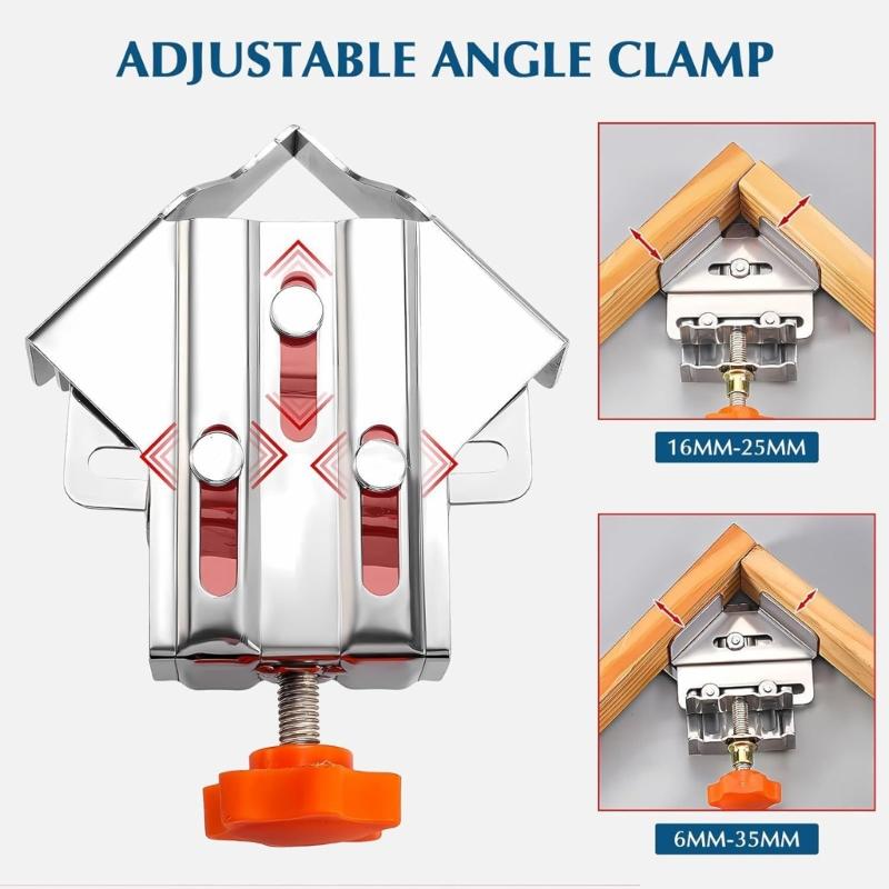 Corner Clamp Stainless Steel Opened Closed Adjustable 90 Degree Right Angle Clamp for Woodworking Right Angle Clamp