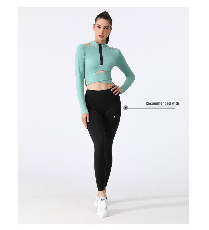 

Элегантный нюдовый топ для йоги на молнии до середины: Дышащий, Ажурный Дизайн для Женщин XL