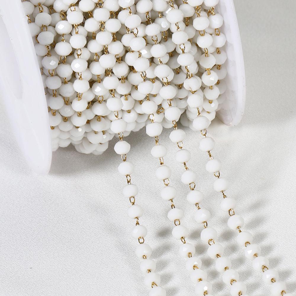 1meter Stainless Steel Beaded Chain Colorful Gravel Stone Triangle Bead Chains for Necklaces Bracelets DIY Boho Jewelry Making