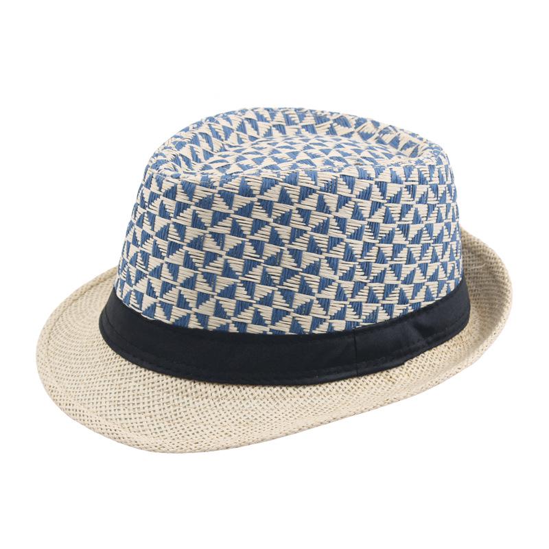 Herren Sommer Stroh Fedora - Gewebtes Papier, Aufkrempbare Krempe, Outdoor Sonnenhut, Europäischer und Amerikanischer Stil