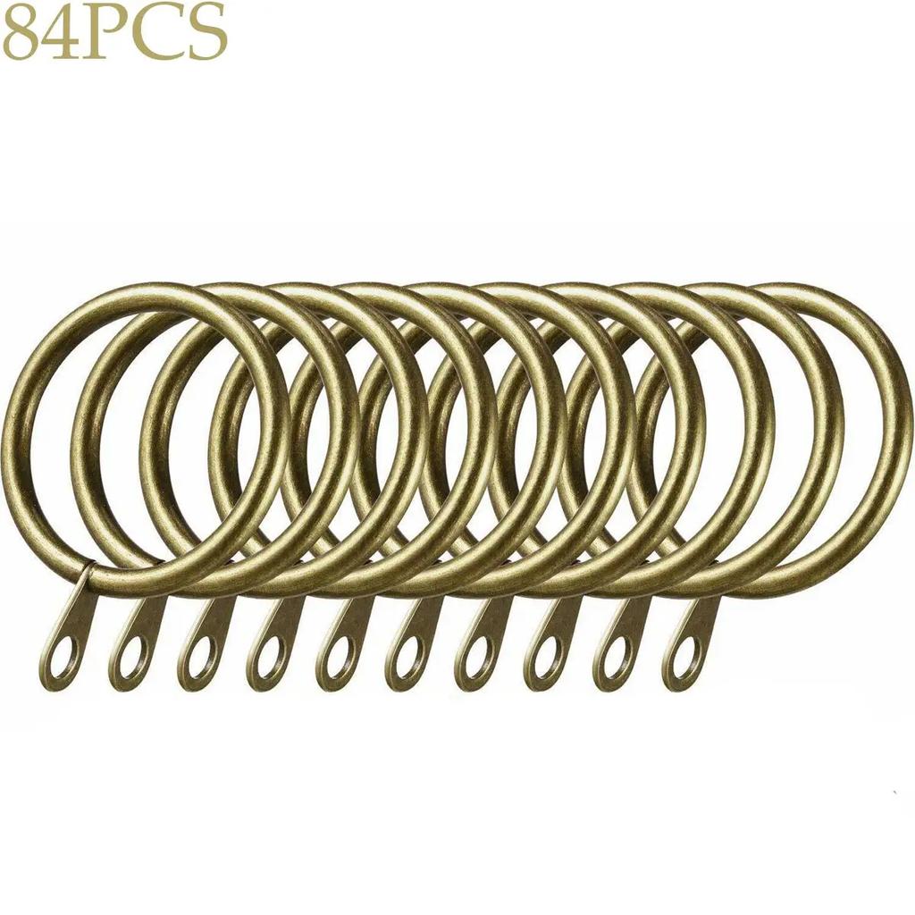 Metal Curtain Rings, Hanging Hooks for Curtains, Rods, Pole Voile, Heavy Duty Rings, 6Pcs, 96Pcs