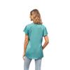 Sommer T-shirt Europäischen und Amerikanischen Neue Produkt frauen Satin V-ausschnitt Rüschen Ärmeln Mode Büro Arbeit Top S-2XL