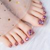 24pcs Fake Toenails Blue False Toenails with Cat Eyes Print Toe Nails Artificial Press On Nail Tips Full Cover False Nail