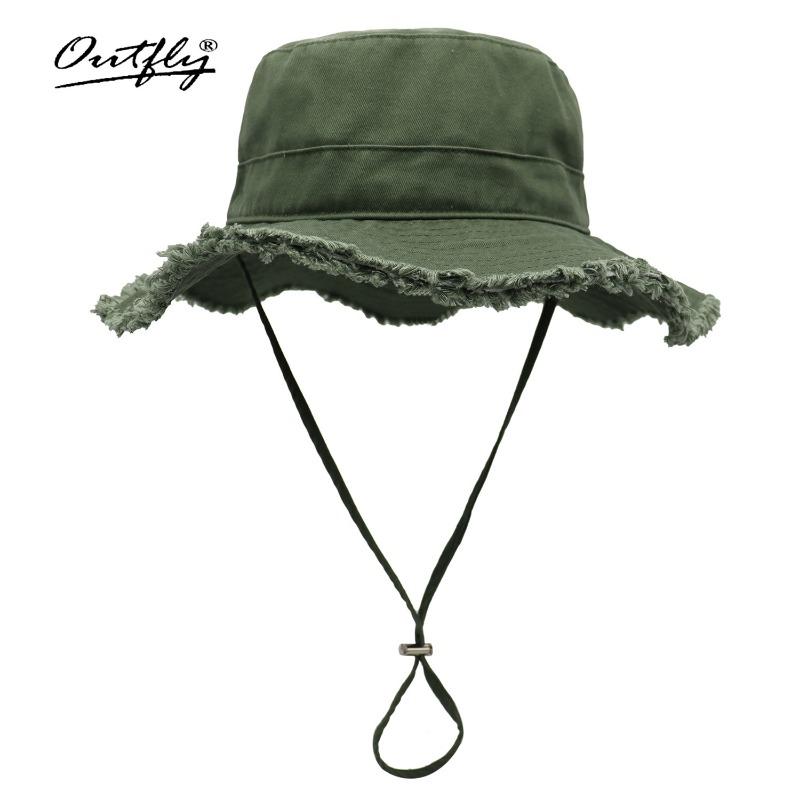 

Солнцезащитная шляпа из нового стиранного хлопка, универсальная, для лица, с маленькой кисточкой, с большими полями, шляпа-панама, детская солнцезащитная шляпа Adjustable оливковое зеленый