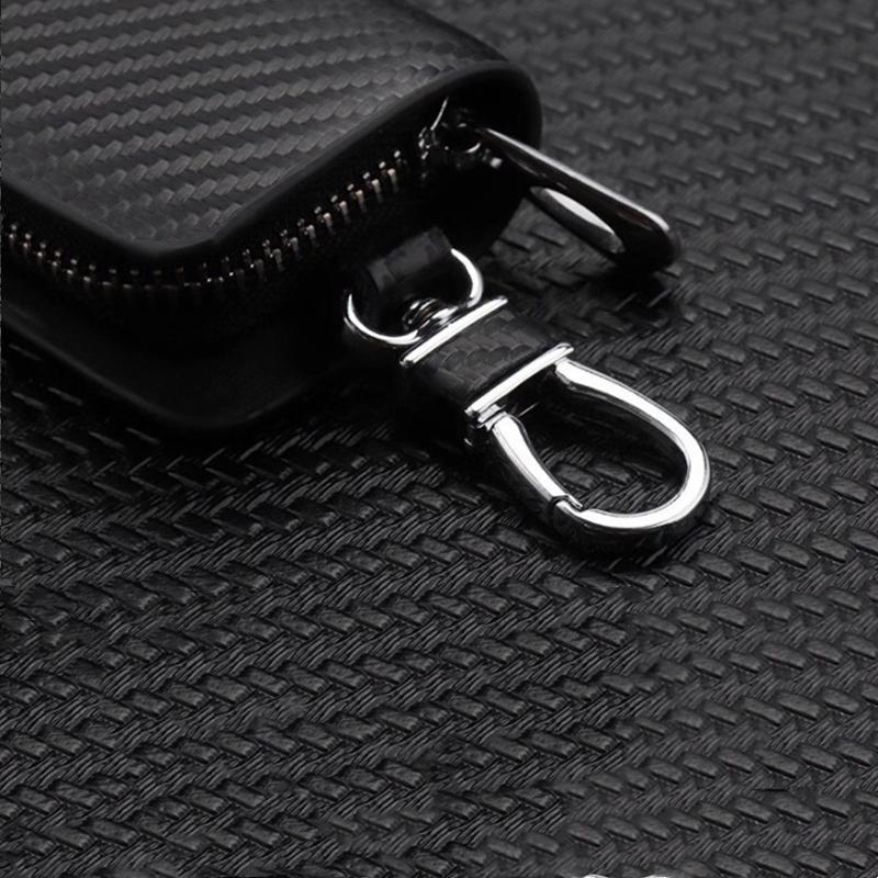 vhnws1 New Carbon Fiber Car Short Wallet Card Bag Change Bag Holder For Skoda octavia 3 2 superb 3 kodiaq Fabia Kamiq Karoq Accessories