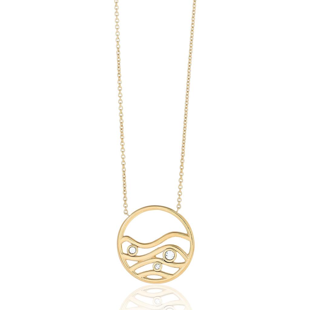 Skagen Women's GLITZ WAVE Gold-Tone Stainless Steel Pendant Necklace, SKJ1765710