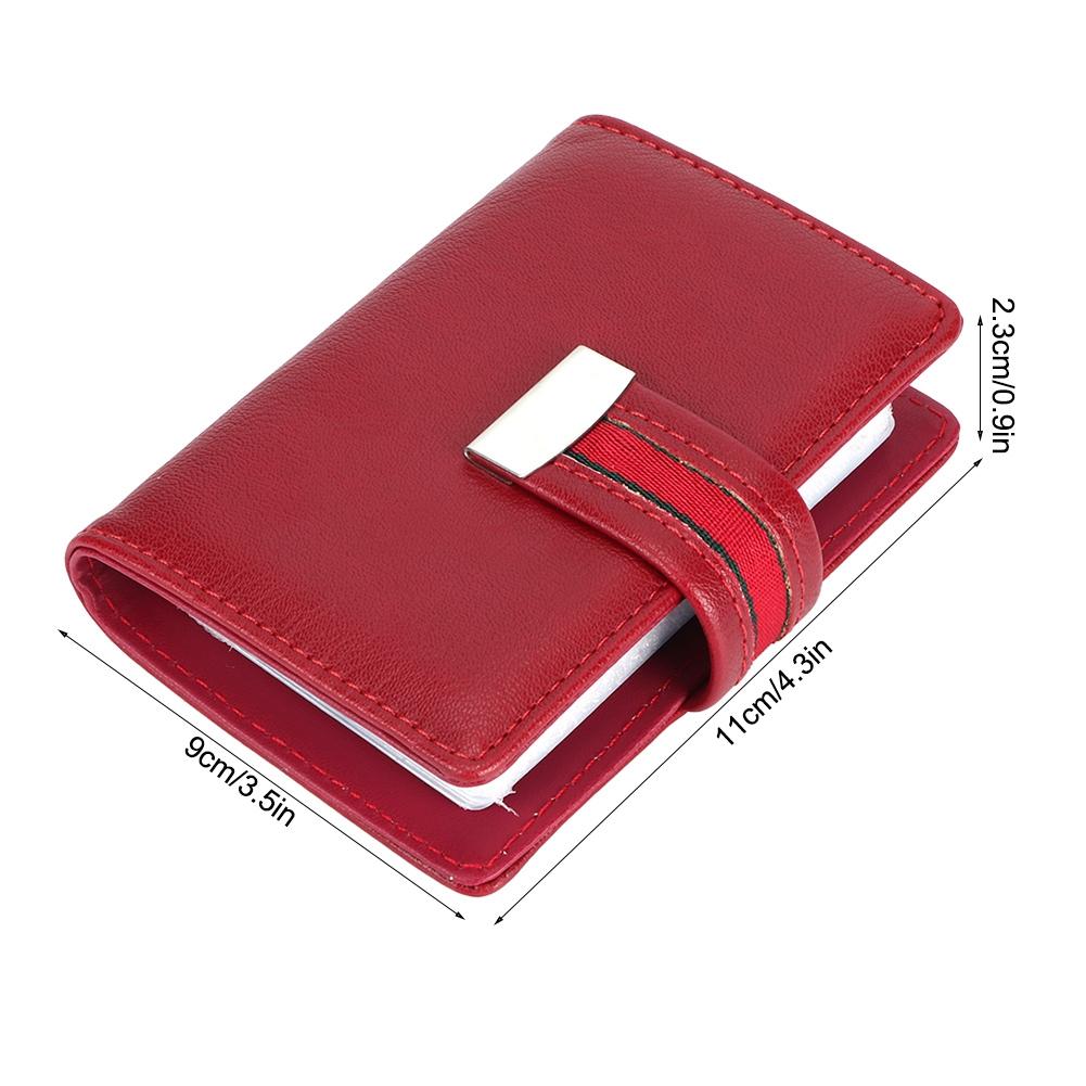 Mini Fashionable RFID Women Card Holder PU Leather Bank Card Box Business Card CaseRed