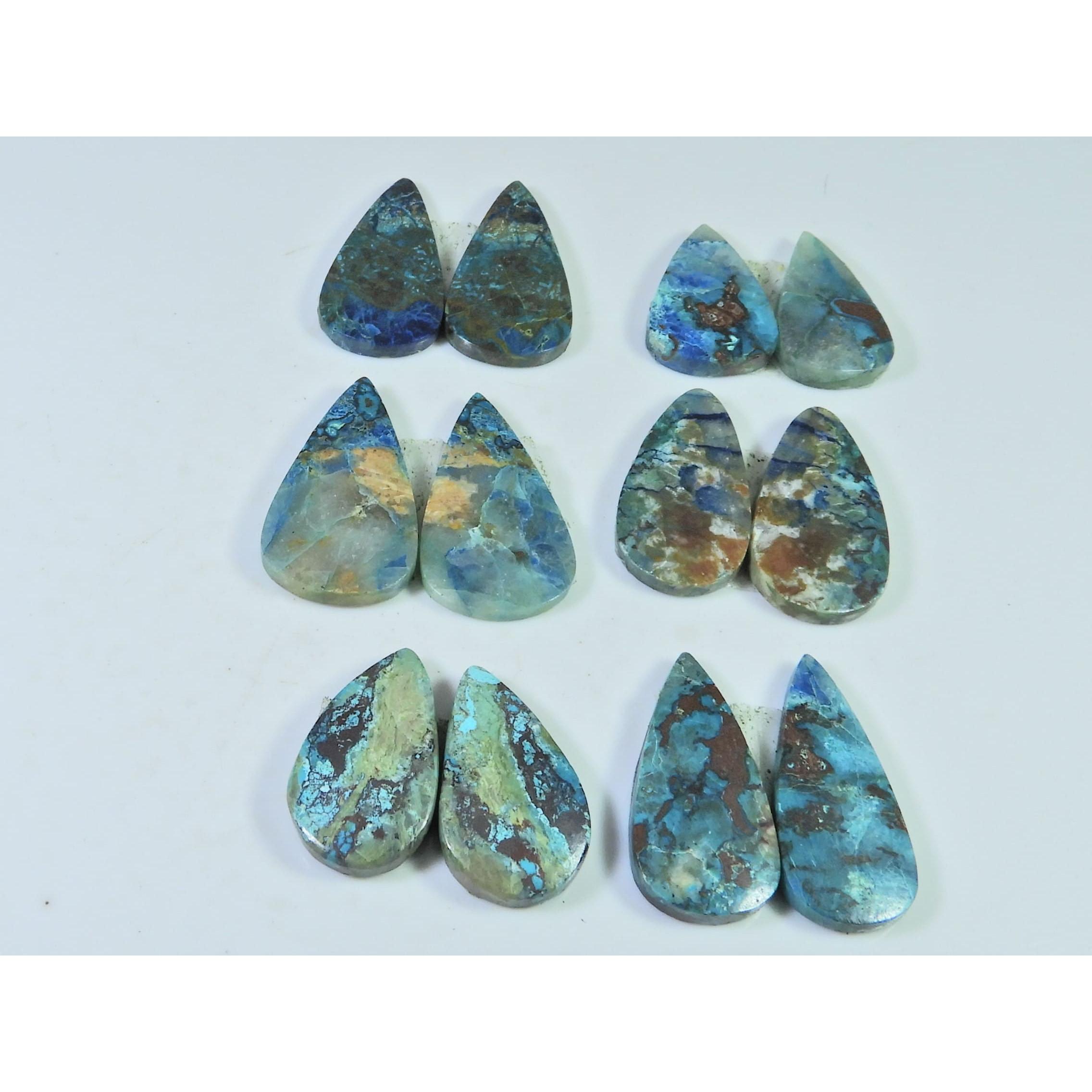 

127Cts. Натуральный шаттукит, подобранная пара, кабошон-груша, драгоценный камень 06, лот из пары C-438