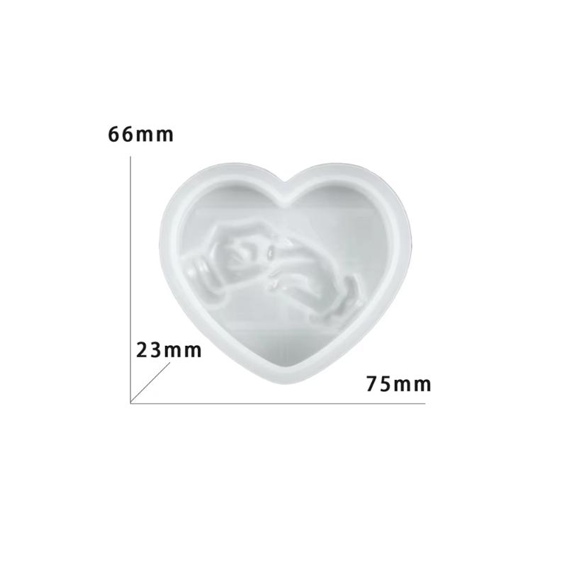 

Romantic Couple Hand-in-Heart Silicone Candle Mold DIY Valentine s Day Scented Wax & Soap DIY Love-Themed Craft Molds