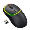 Wireless Mouse, Type-C Rechargeable, Silent, Bluetooth 5.2 2.4GHz, 2-Way Connection, Compact, High Sensitivity, Energy Saving, 7-Color Light,