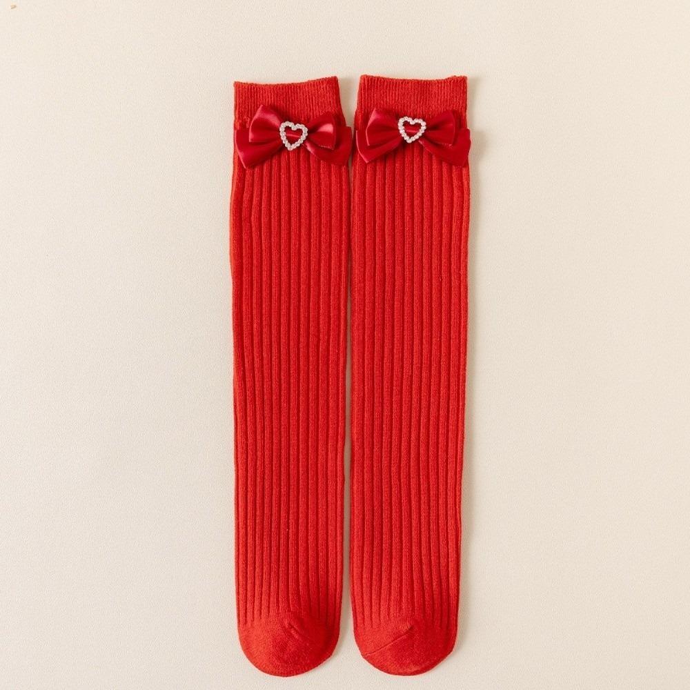 

Red Leg Warmers Cotton Hosiery New Middle Tube Socks Gift 6