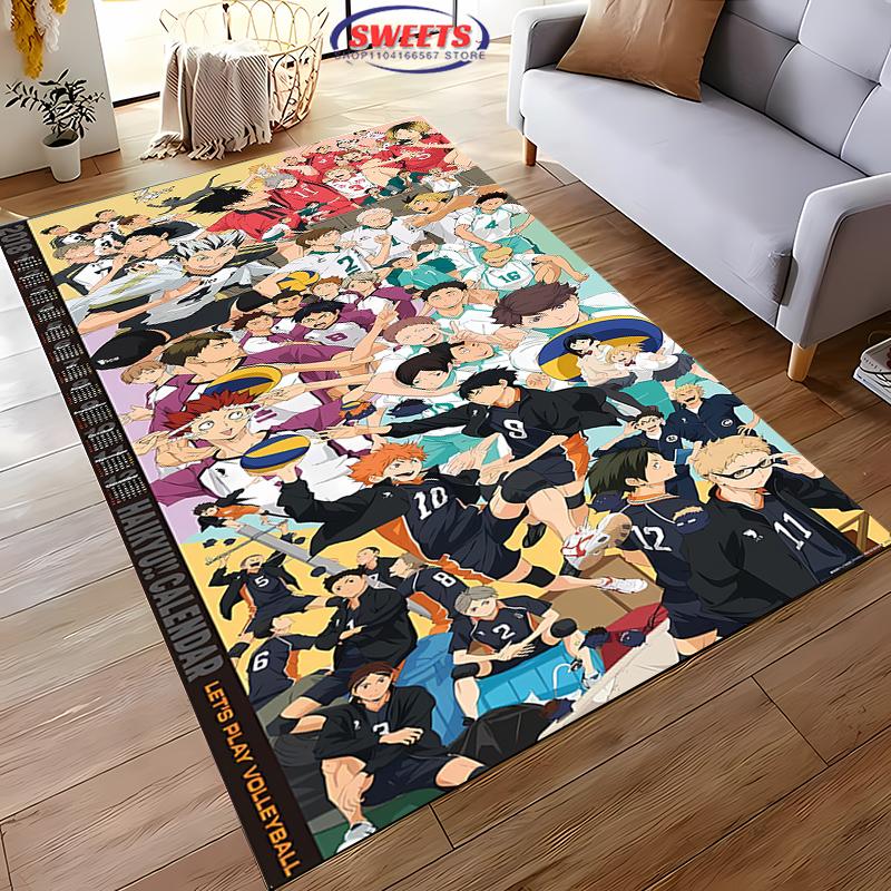 3D Printing Haikyu Large Area Rug, Indoor Washable Bedroom Mat, Durable Rug for Living Room Dining Room Bathroom Kitchen Office