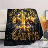 New Orleans Saints Flannel Blanket, High quality Comfortable for All Seasons, Home Decor, Warmth and Comfort