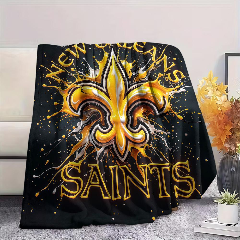 New Orleans Saints Flannel Blanket, High quality Comfortable for All Seasons, Home Decor, Warmth and Comfort