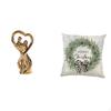 Anniversary Lovers Sculpture Ornament Gift for Family Girlfriend Male with Christmas Cushion Cover